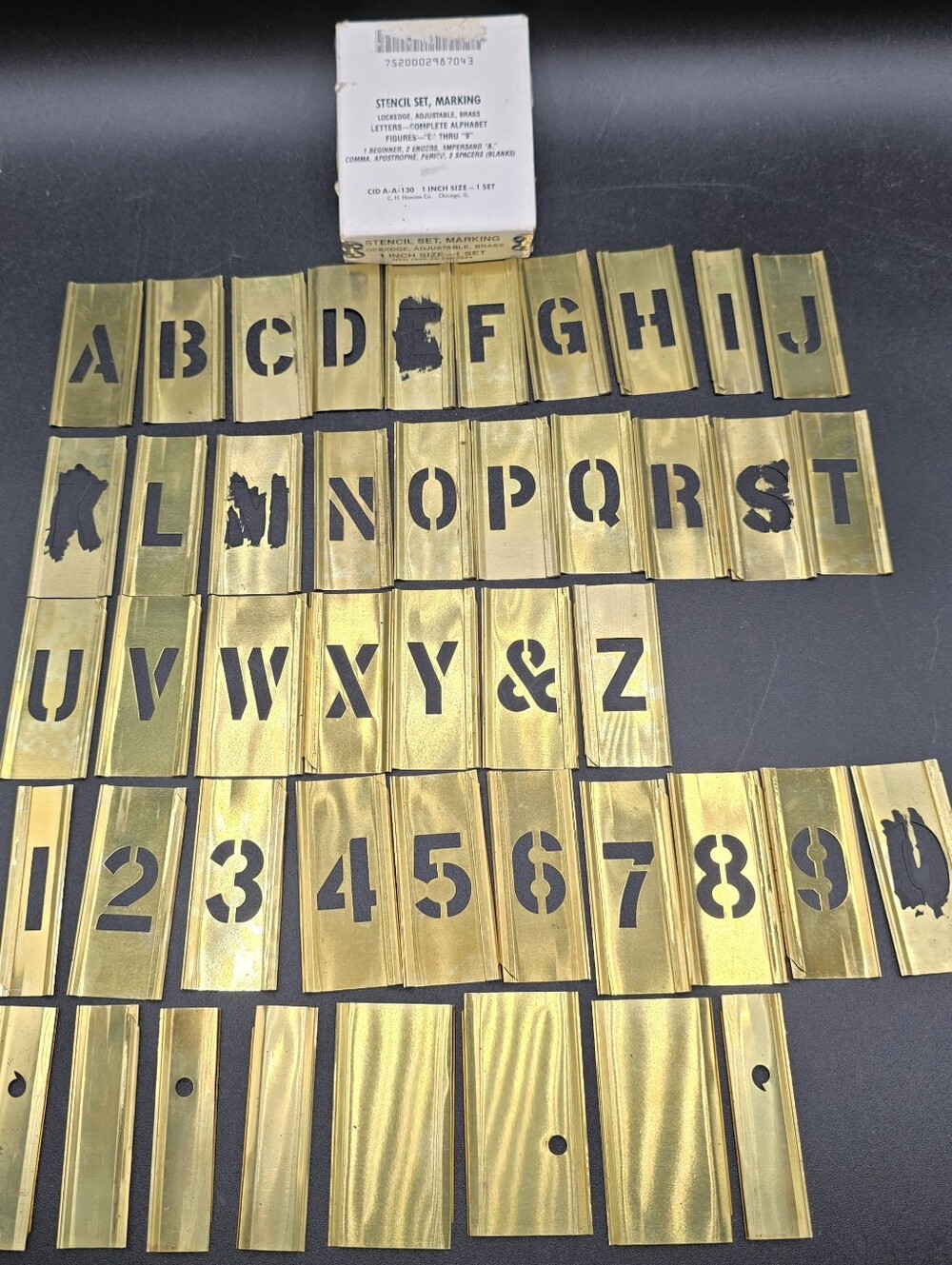 Brass Stencil Set 1" Military Surplus